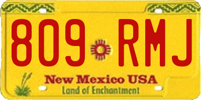 NM license plate 809RMJ