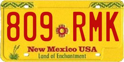 NM license plate 809RMK