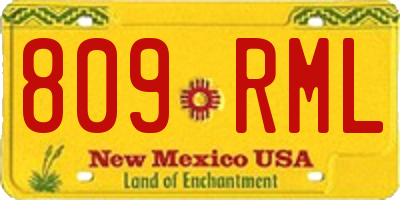 NM license plate 809RML