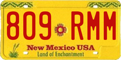 NM license plate 809RMM