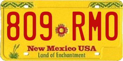 NM license plate 809RMO