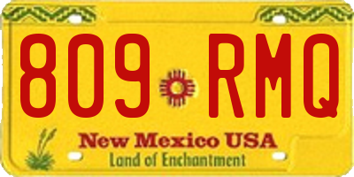 NM license plate 809RMQ