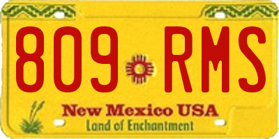 NM license plate 809RMS