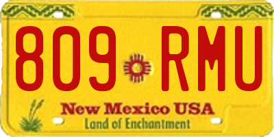 NM license plate 809RMU