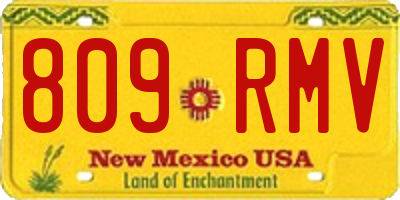 NM license plate 809RMV