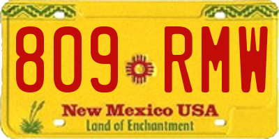 NM license plate 809RMW
