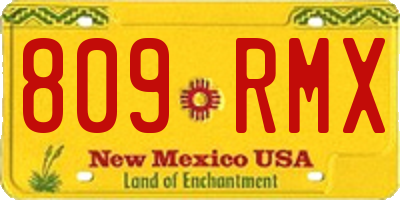 NM license plate 809RMX