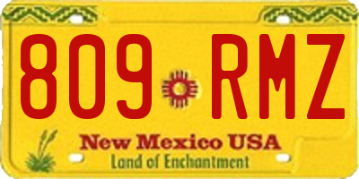NM license plate 809RMZ