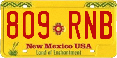 NM license plate 809RNB