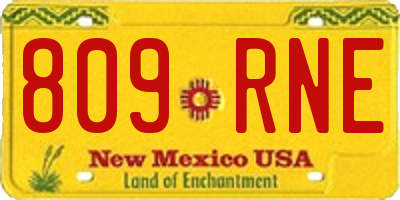 NM license plate 809RNE