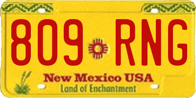 NM license plate 809RNG