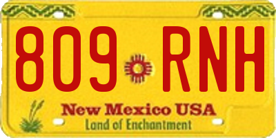 NM license plate 809RNH