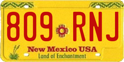 NM license plate 809RNJ