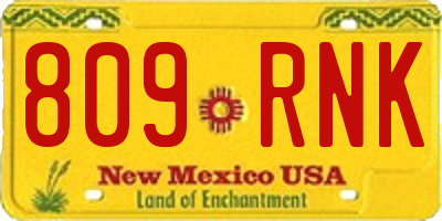 NM license plate 809RNK