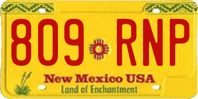 NM license plate 809RNP