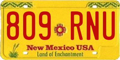 NM license plate 809RNU