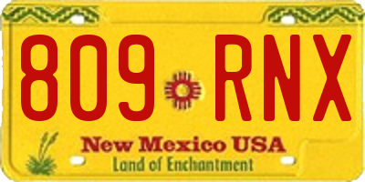 NM license plate 809RNX