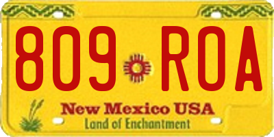 NM license plate 809ROA