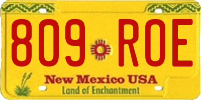 NM license plate 809ROE