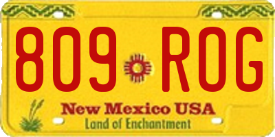 NM license plate 809ROG