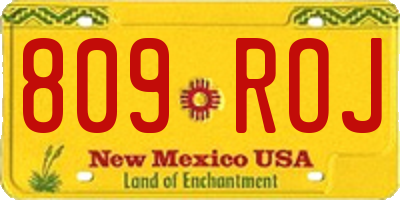 NM license plate 809ROJ