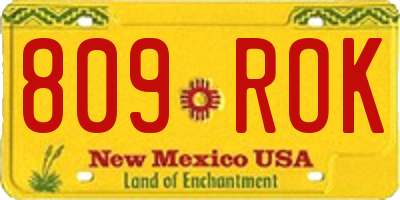 NM license plate 809ROK