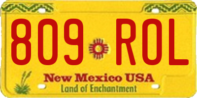 NM license plate 809ROL