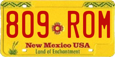 NM license plate 809ROM