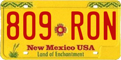 NM license plate 809RON