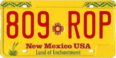 NM license plate 809ROP