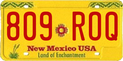 NM license plate 809ROQ