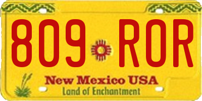 NM license plate 809ROR