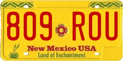 NM license plate 809ROU