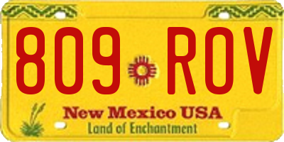 NM license plate 809ROV