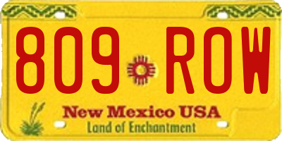 NM license plate 809ROW