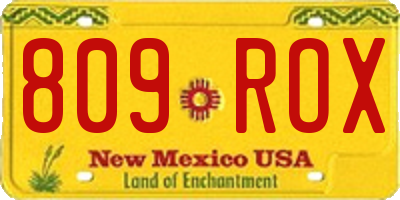NM license plate 809ROX