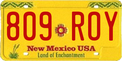 NM license plate 809ROY