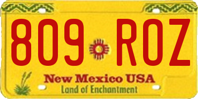 NM license plate 809ROZ