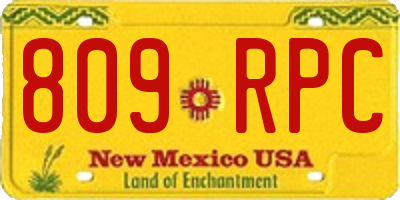 NM license plate 809RPC