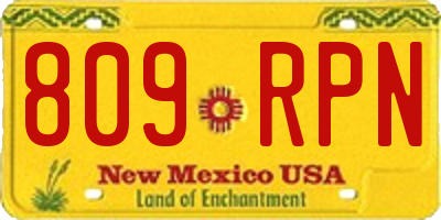 NM license plate 809RPN