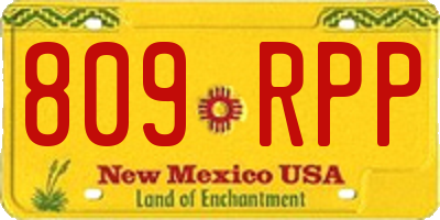 NM license plate 809RPP