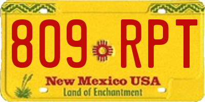 NM license plate 809RPT