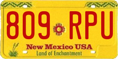 NM license plate 809RPU