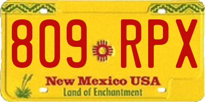 NM license plate 809RPX