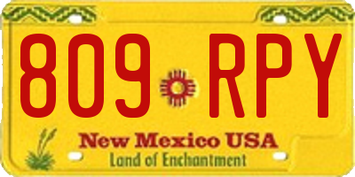 NM license plate 809RPY