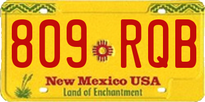 NM license plate 809RQB