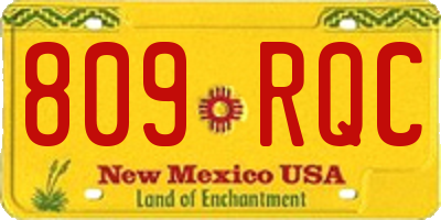 NM license plate 809RQC