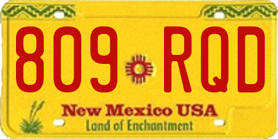 NM license plate 809RQD