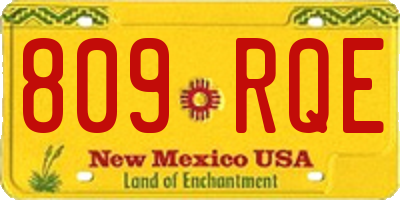 NM license plate 809RQE