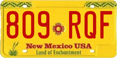 NM license plate 809RQF